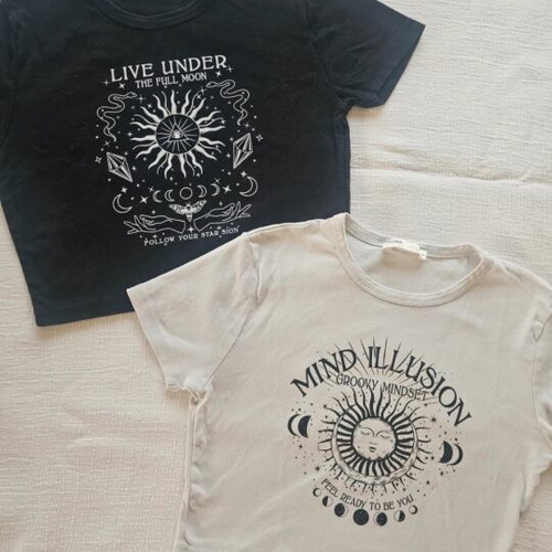 Pull & Bear crop t-shirt set used, sizes M and L, cotton