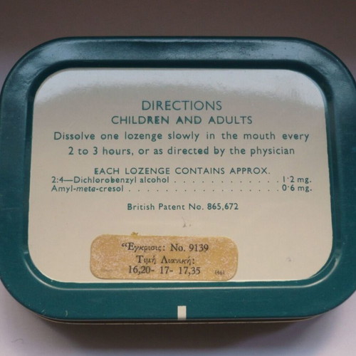 Vintage metal collectible tins Strepsils and Valda lozenges used, set of 3