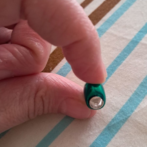 Pandora heart charm with green enamel, like new