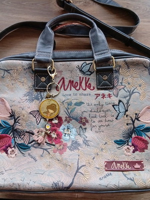 Anekke crossbody bag used with embroidery and keychain