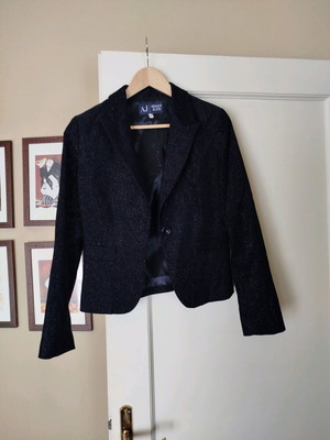 Armani Jeans jacket black like new with small rhinestones