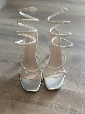 Silver and gold sandals 12 cm heel size 40 like new