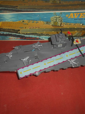 Mister P Mitroplast Averof battery-operated aircraft carrier toy 1970
