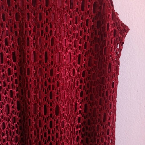 Women's Burgundy Top medium, like new, perforated with inner fabric