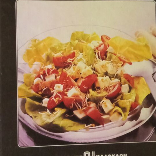 Nostimes Salates cookbook used, Greek language