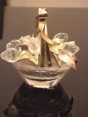 Swarovski flower basket decorative like new