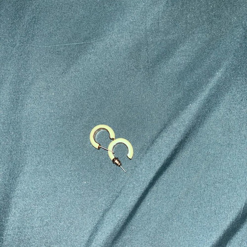Earrings hoop green light used like new