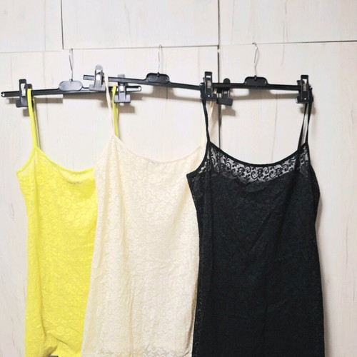 Tezenis 3 lace camisoles like new, size M, black and yellow
