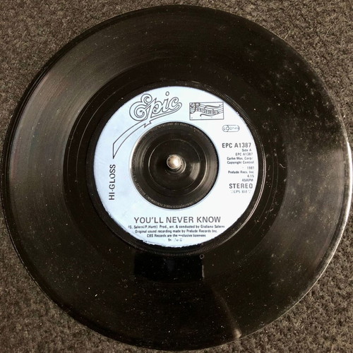 Hi-Gloss You'll Never Know Vinyl Single 7" 45 RPM pop, like new