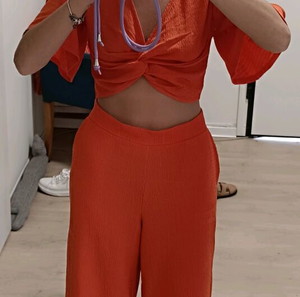 Mojito set Πορτοκαλί Παντελόνα Crop Top Small