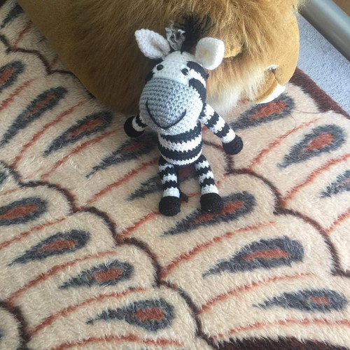 Knitted zebra doll made to order