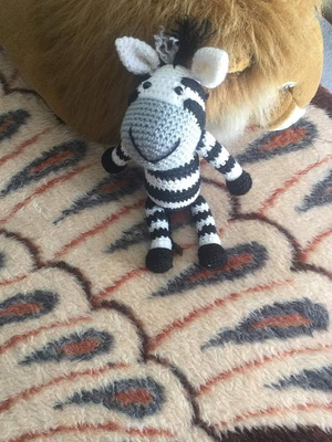Knitted zebra doll made to order