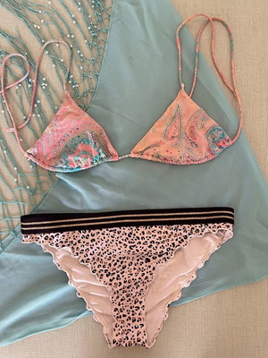 Vintage Miss Naory & H&M Swimwear Set with Sarong Y2K used