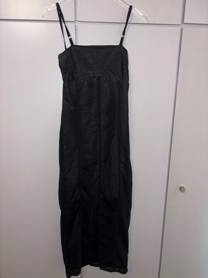Φόρεμα Makis Tselios μαύρο γυαλιστερό midi, σαν καινούργιο, Xsmall/small