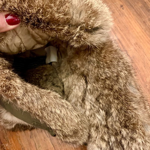 Children's multipurpose fur hat Lapin like new, brown