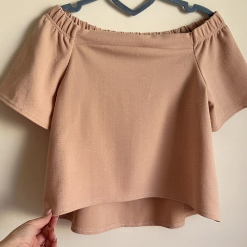 Missi London Bardot Off Shoulder Top blush pink S/M like new