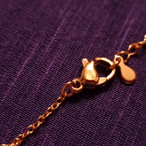 Rose Gold Heart Necklace new, 925 Silver with Crystals