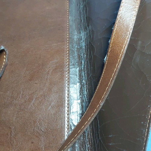 Leather envelope bag used, women's shoulder brown