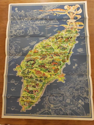 Rhodes Map lithograph by Egon Huber 1935 used, German language