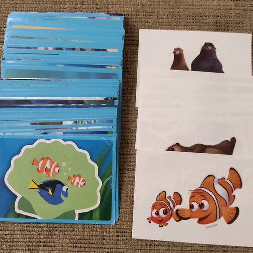 Finding Dory Panini stickers used, 107 pieces