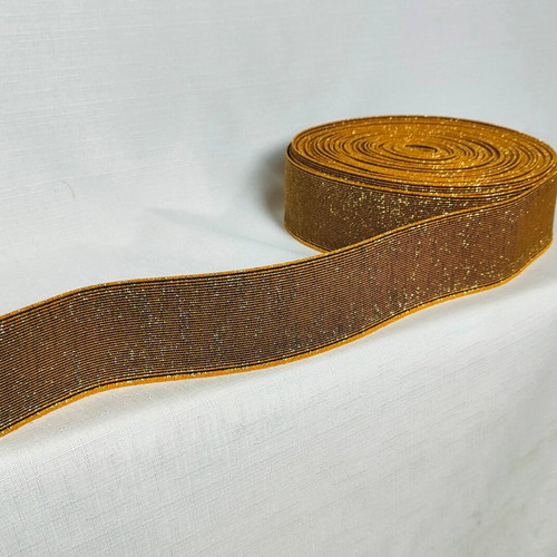 Elastic belt tape 6.2cm gold-mustard Palatino new 1 meter
