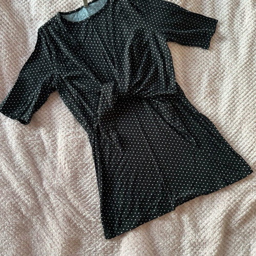 ASOS short-sleeve blouse new, black polka dot, size S