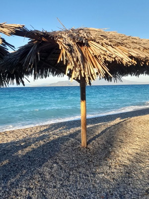 Professional heavy-duty beach umbrella used