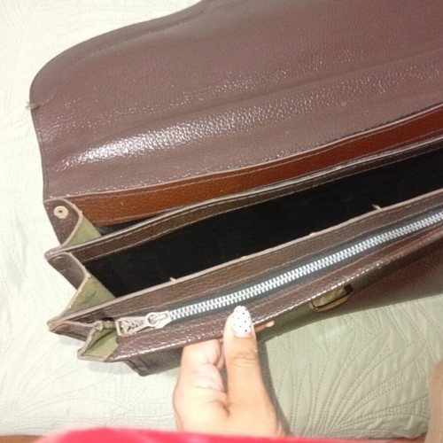 Vintage leather briefcase brown used
