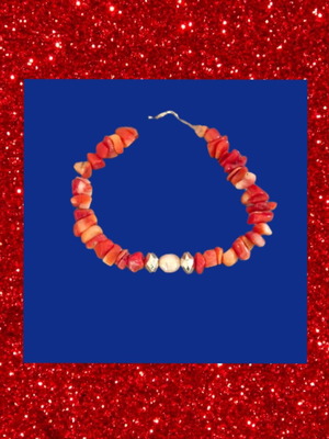 Handmade bracelet for love luck with coral and pearl new