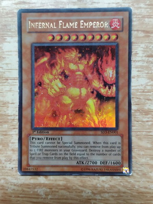 Yu-Gi-Oh Infernal Flame Emperor card like new 1st Edition Ultra Rare