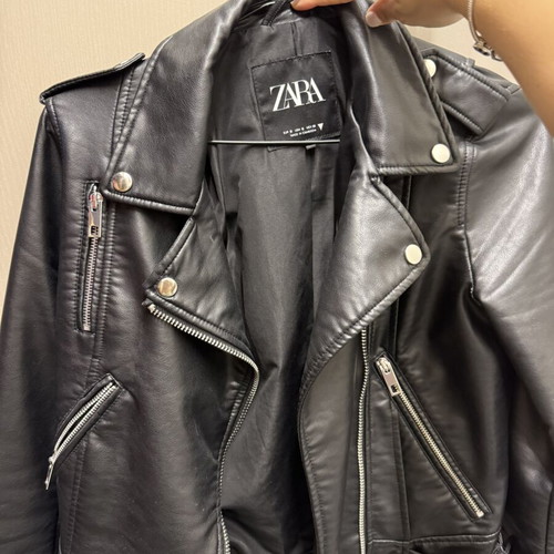 Zara faux leather jacket black, like new, size S