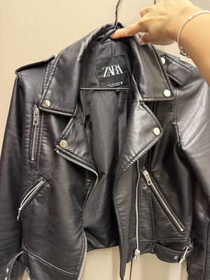 Zara faux leather jacket black, like new, size S