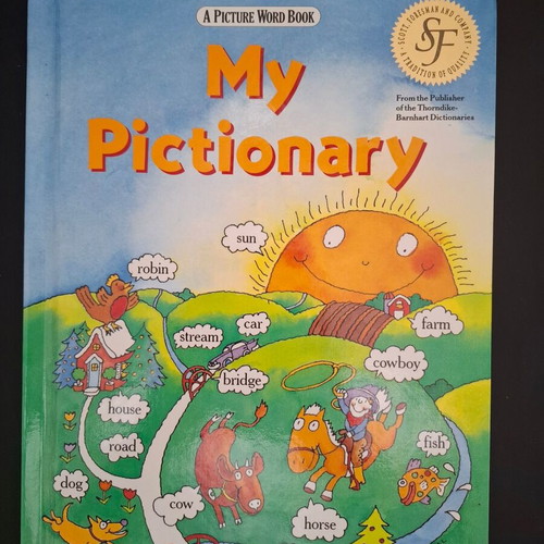 My Pictionary book with illustrated English nouns