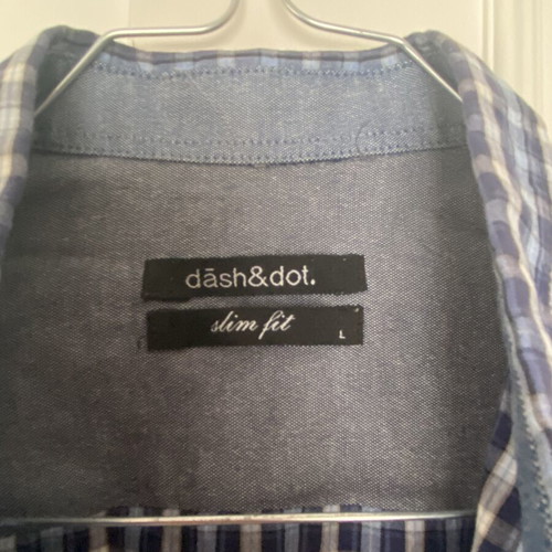 Dash&Dot checkered men's shirts slim fit, size L, pack of 2, like new