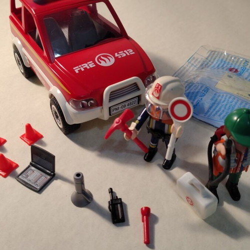 Collectible Playmobil Fire Truck 4822 new with figure 6840