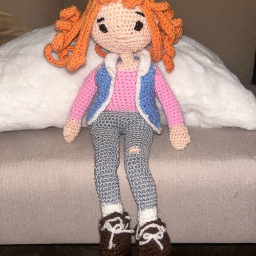 Handmade knitted doll new