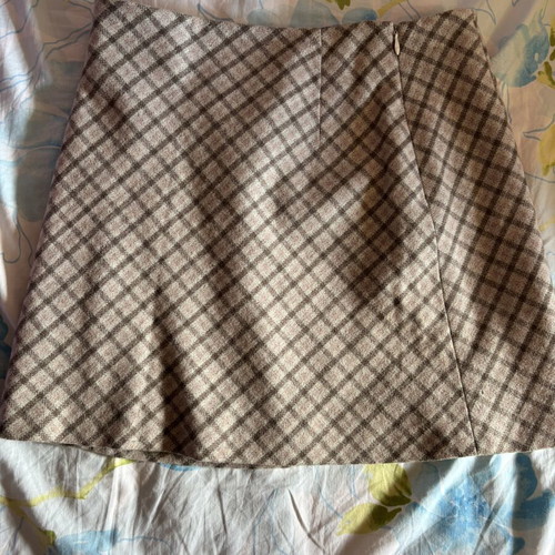 Checked skirt Elegance like new, pink-brown-beige shades, size S