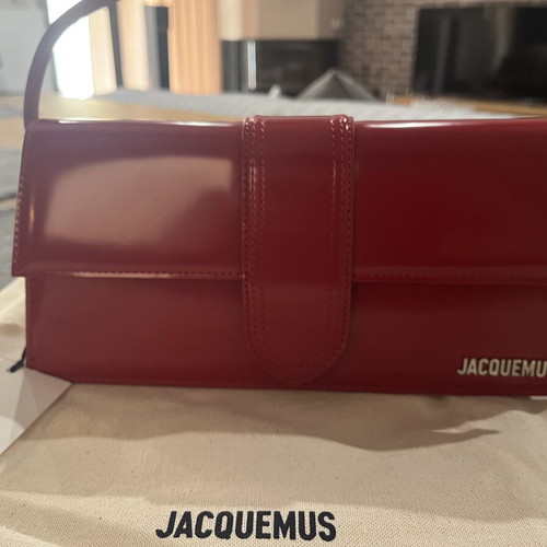 Jacquemus The Long Bambino Handbag new, red with silver hardware