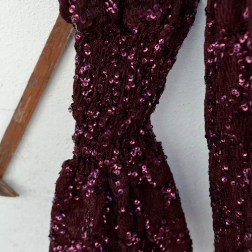 Zara long red dress with sequins like new