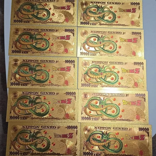 Dragon Ball gold-colored commemorative banknotes, pack of 28, new