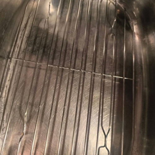 Rectangular oven baking tray with glass lid and rack like new