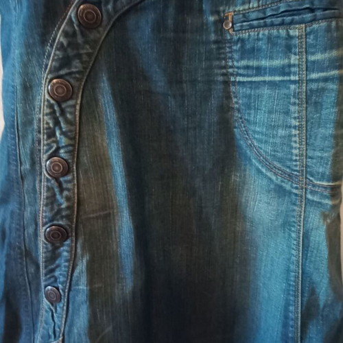 Diesel asymmetric midi denim skirt like new, size S, blue