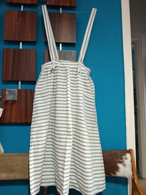 Mango striped salopette skirt like new, beige and gray