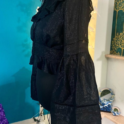 Starry Night Gothic Blouse new, size M, black with silver