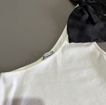 Τοπ ριμπ Zara με σατέν φιόγκο άσπρο μέγεθος L σαν καινούργιο
