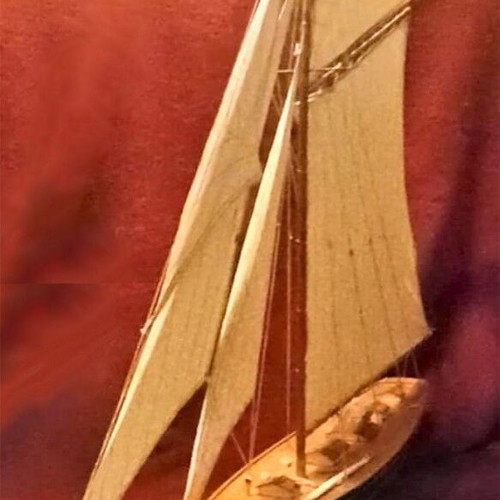 Wooden Handmade Racing Sailboat Like New Large Size