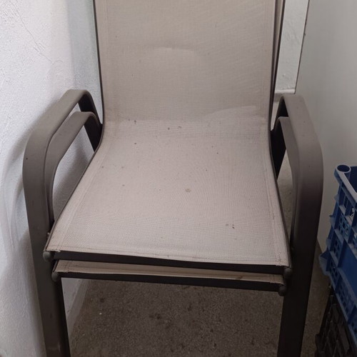 Garden chairs set of 2 with metal frame, like new, beige textilene