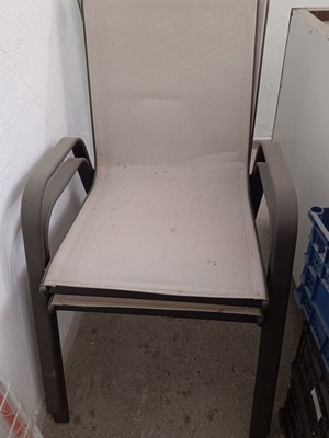 Garden chairs set of 2 with metal frame, like new, beige textilene