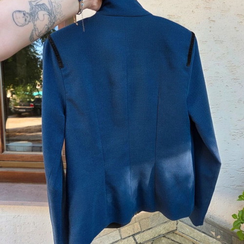 Sea Shell blazer used blue with black suede details, size 38