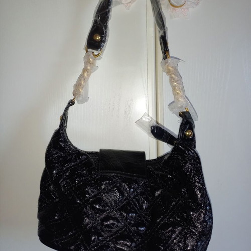Black shoulder bag new with gold details